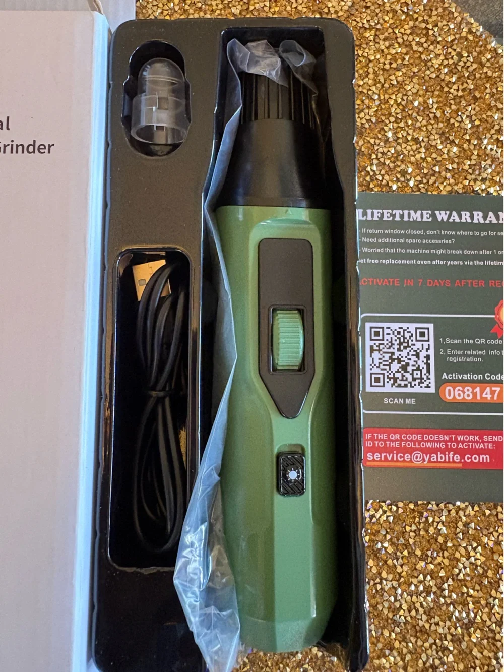 Yabife NWT Green 7-Speed Professional Pet Nail Grinder Fits all types of pets
